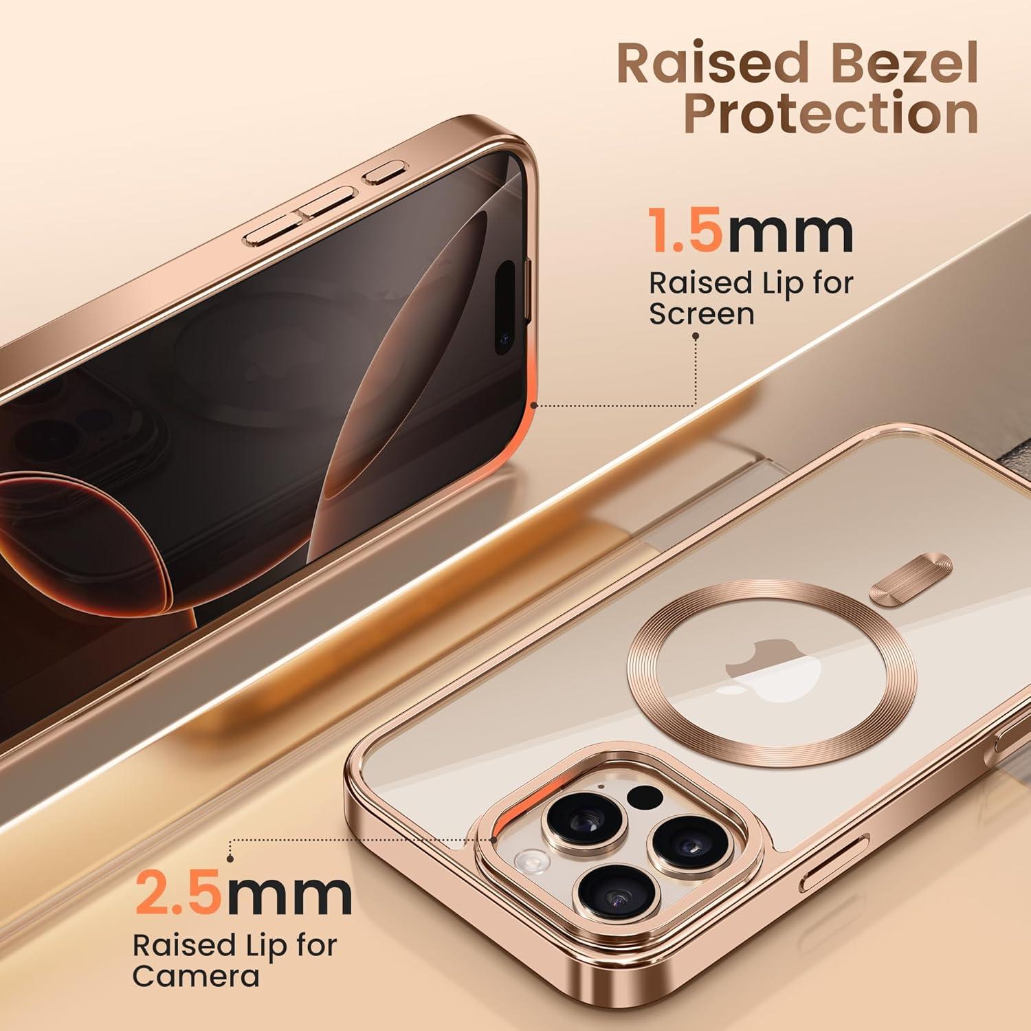 Funda Magnética GolbinBox para iPhone 16 Pro 6.3" Oro Rosa