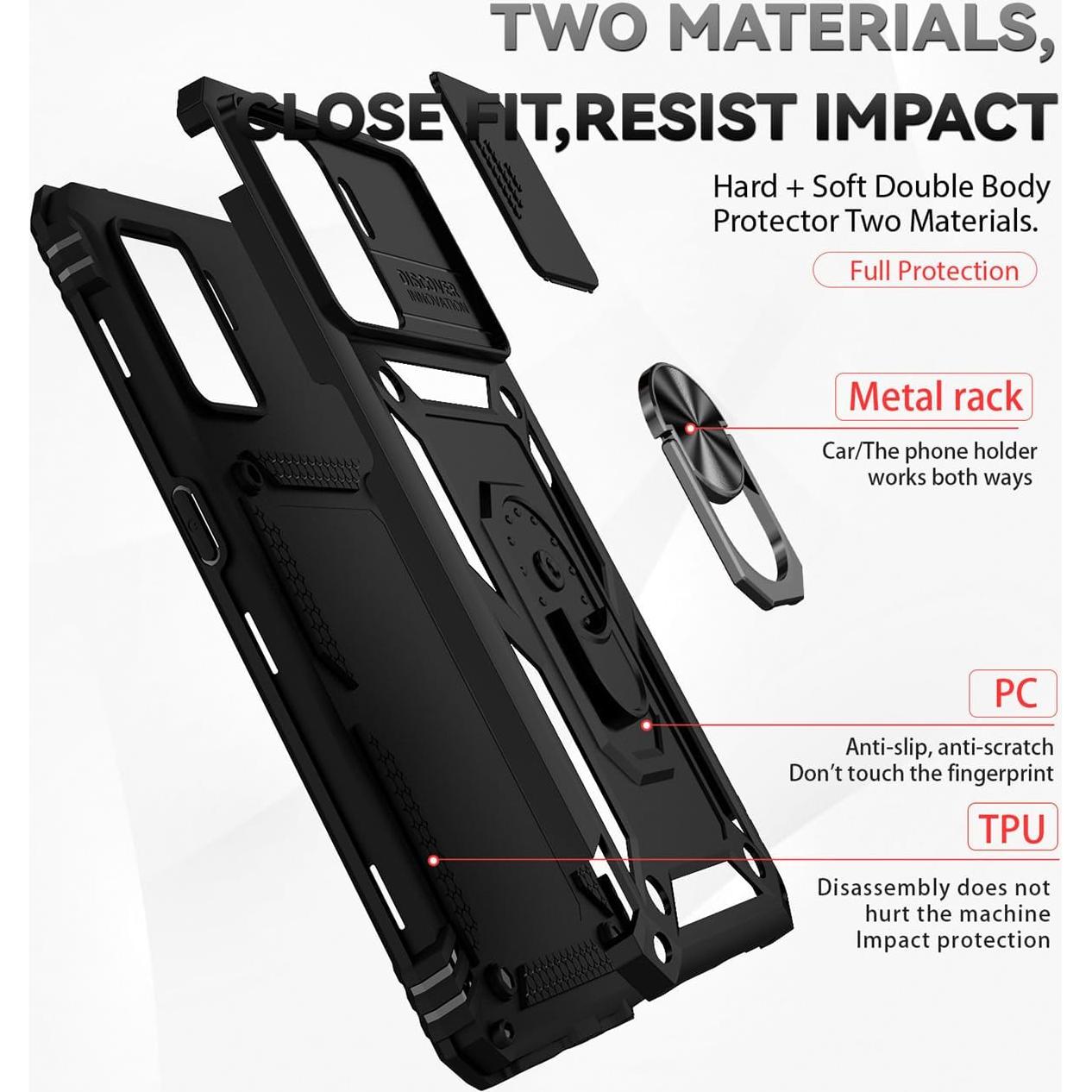 Funda Oppo A94 4G/Reno5 Lite/F19 Pro con soporte 360° Negro