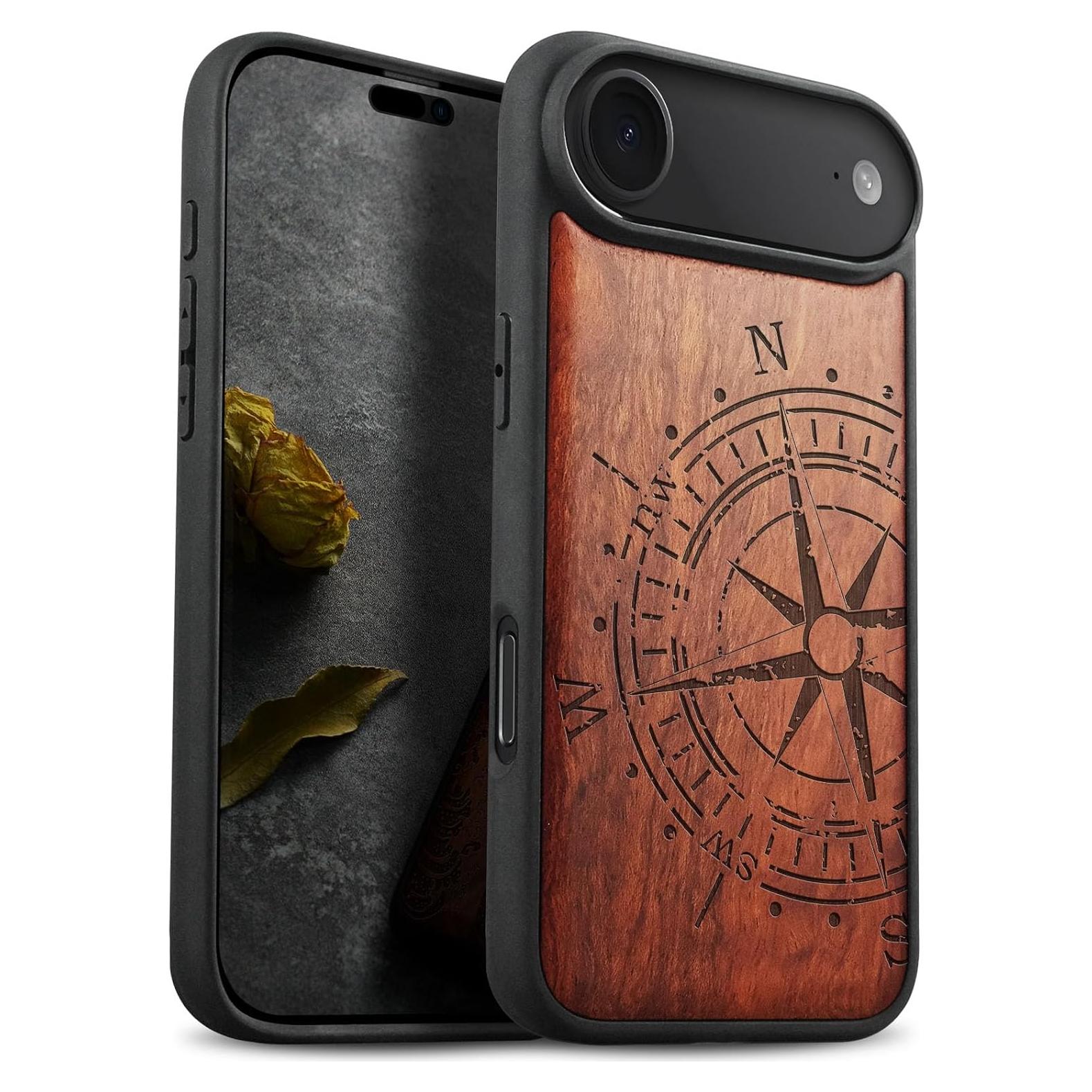 Funda de Madera Magnética Carveit para iPhone Air - Grabado Retro