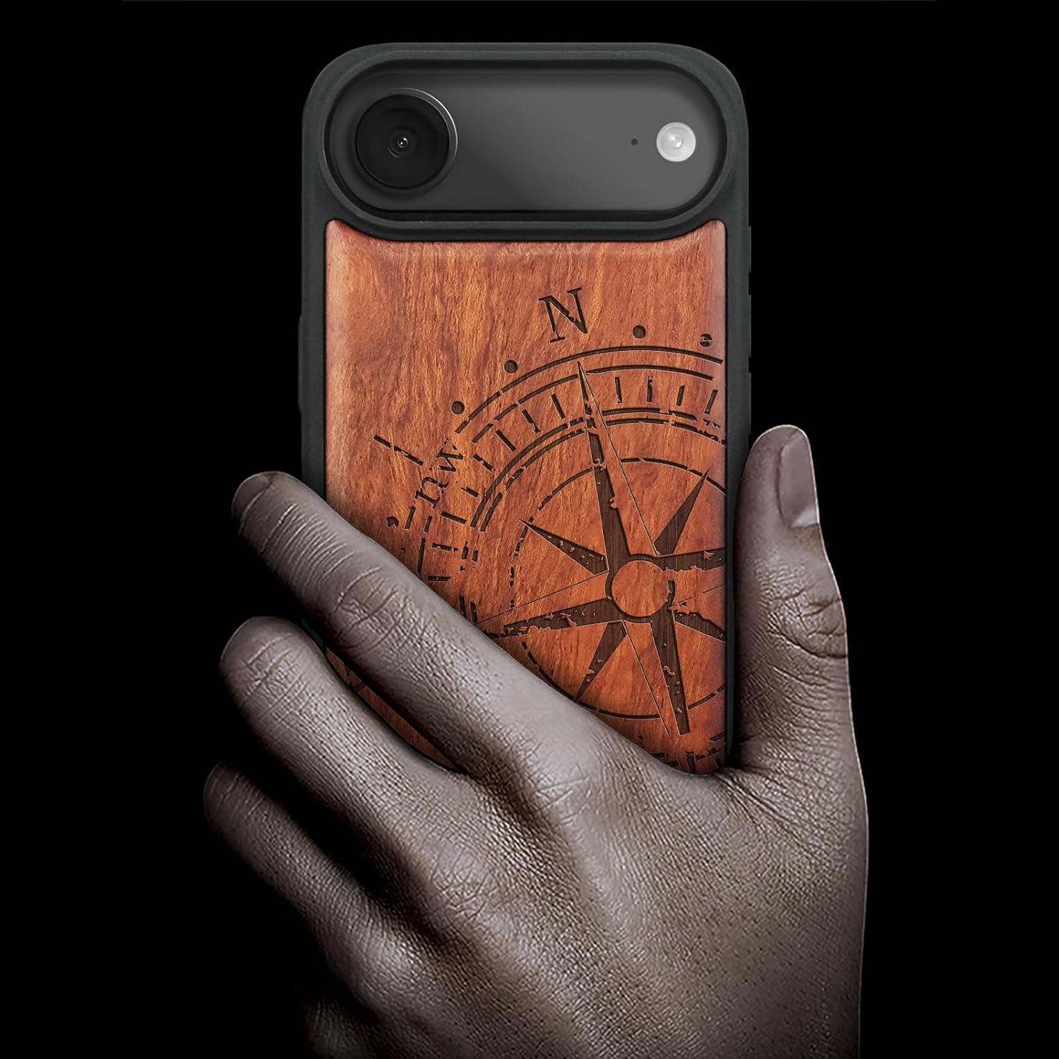Funda de Madera Magnética Carveit para iPhone Air - Grabado Retro