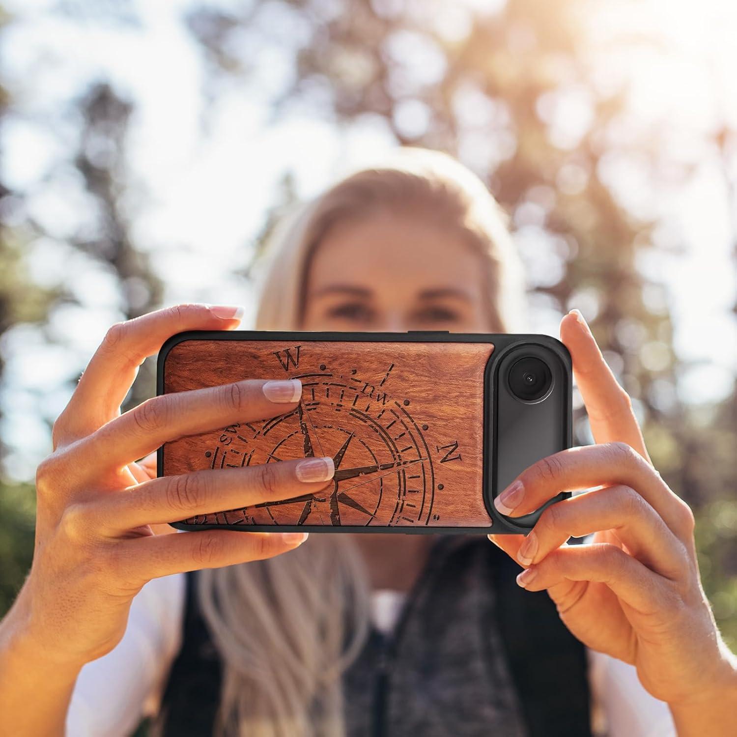 Funda de Madera Magnética Carveit para iPhone Air - Grabado Retro