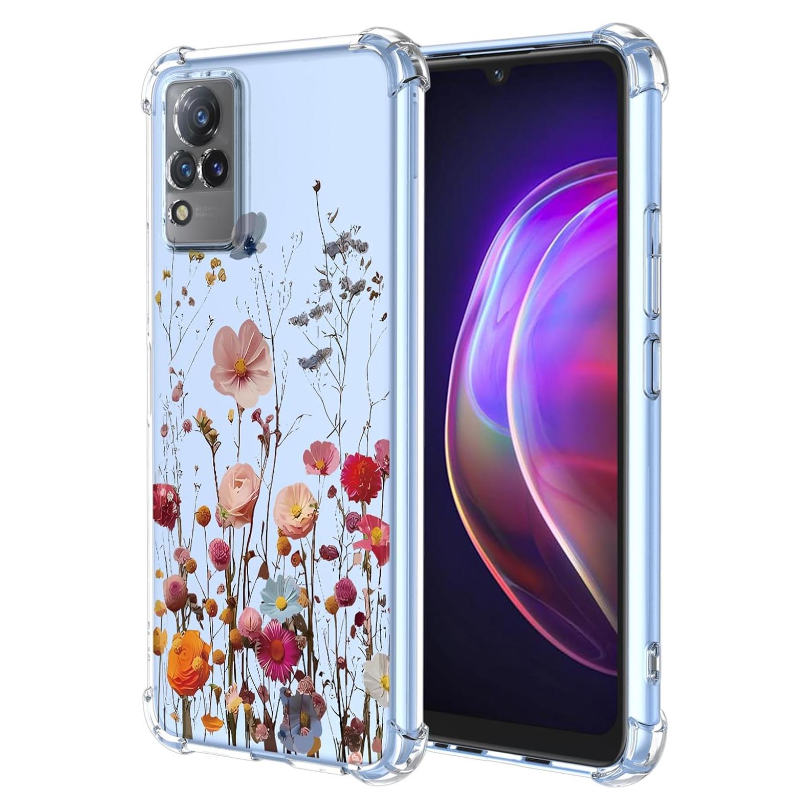 Funda Floral Vivo V21 4G/5G TPU Transparente Antigolpes