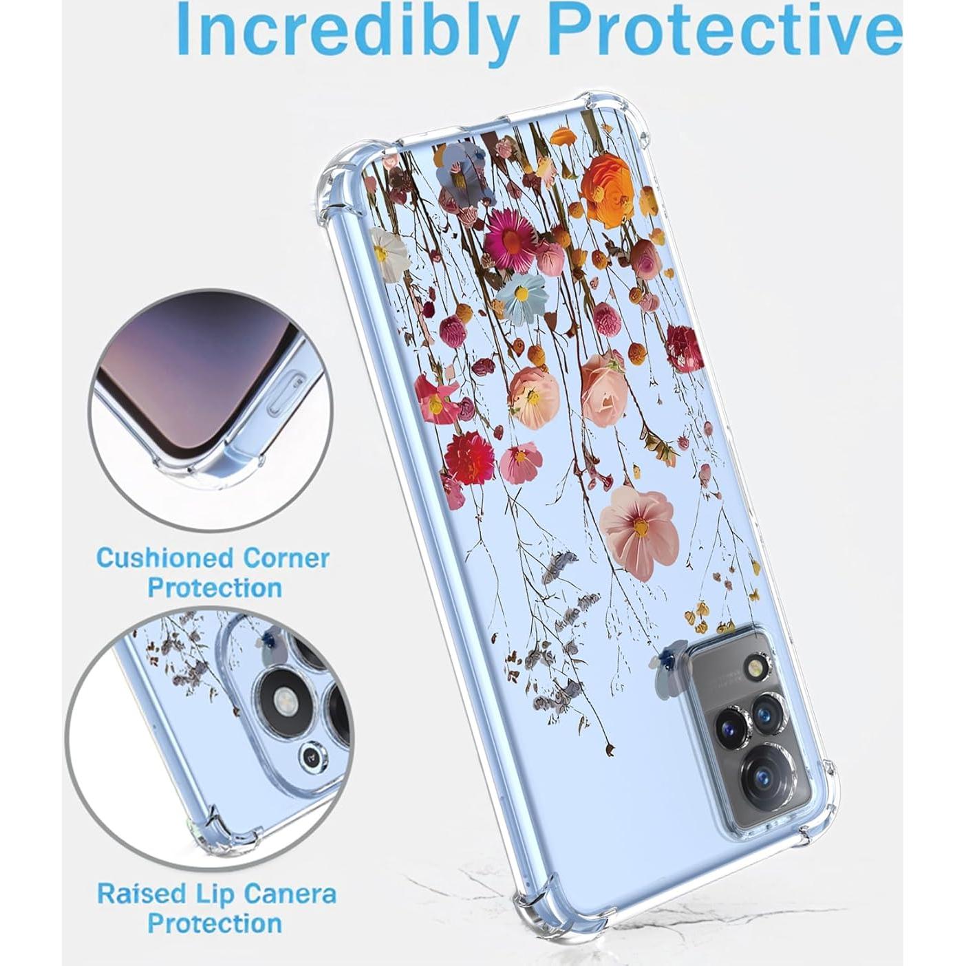 Funda Floral Vivo V21 4G/5G TPU Transparente Antigolpes