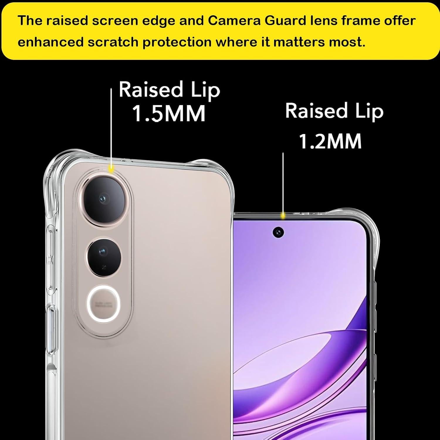 Funda TPU Transparente USTIYA para Vivo V50 Lite 5G - Protección Militar