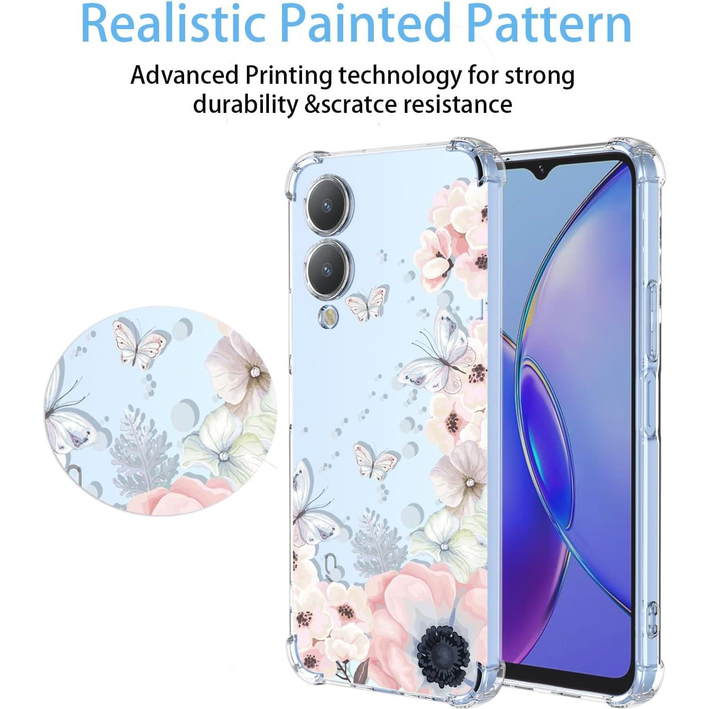 Funda Protectora Vivo Y17S/Y33T 4G/Y36 5G Floral Rosa