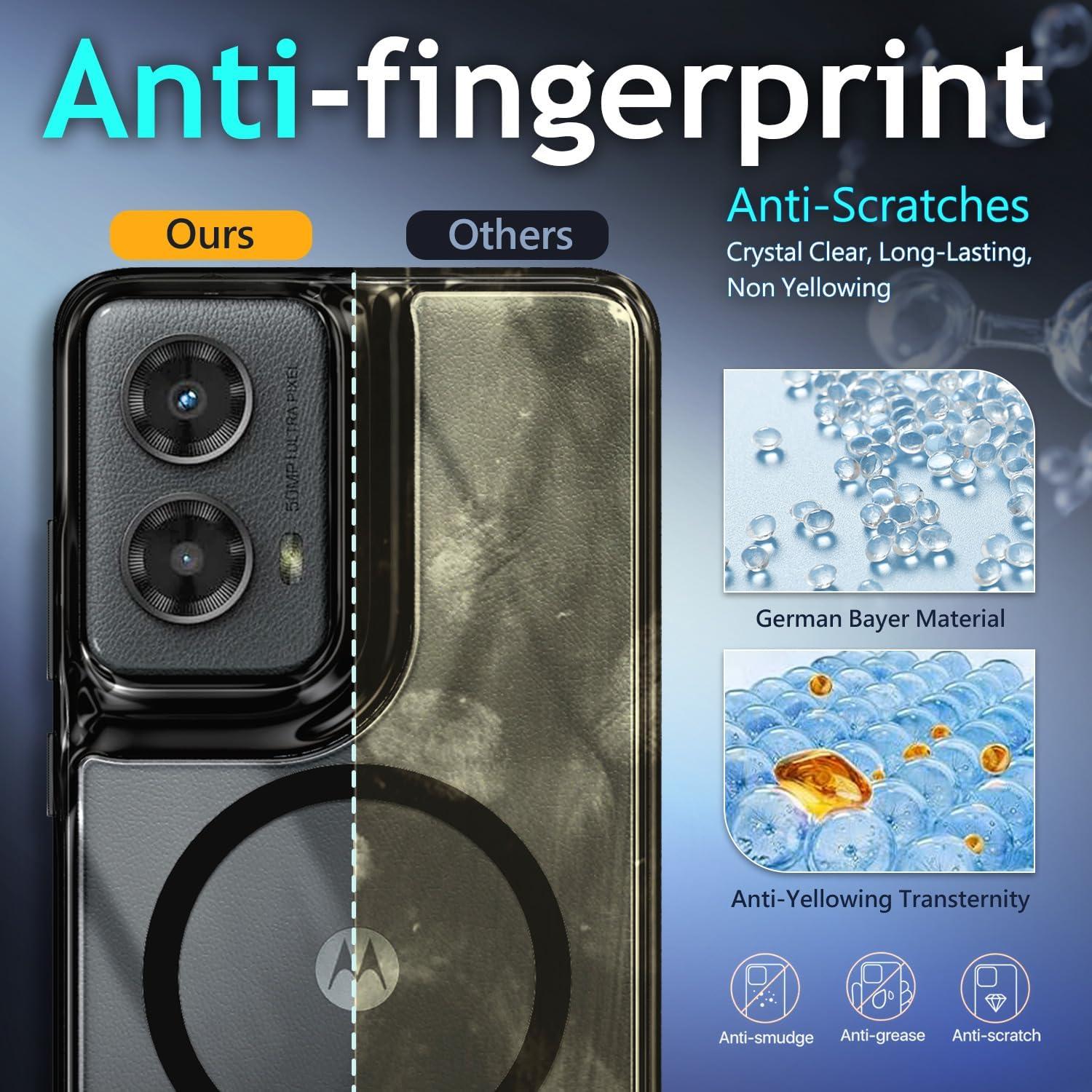 Funda Magnética YZB para Motorola Moto G 5G 2024, Negro/Transparente