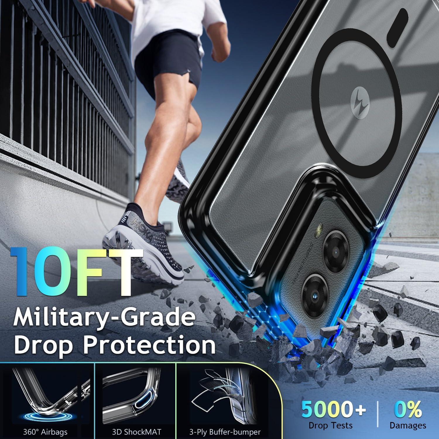 Funda Magnética YZB para Motorola Moto G 5G 2024, Negro/Transparente