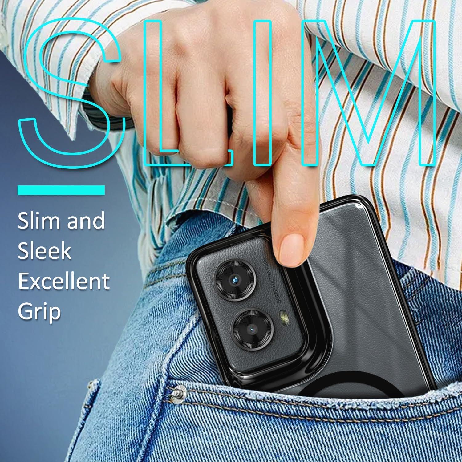 Funda Magnética YZB para Motorola Moto G 5G 2024, Negro/Transparente