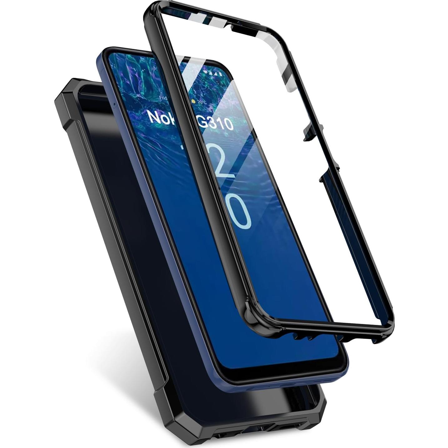 for Nokia G100 Phone Case(N150DL)/Nokia C300 Case(N155DL) w/[Built-in Screen Protector] Dual Layer Shockproof [Military-Grade][Full-Body] Protective Cover Women Man Deer Tree Camo Leaf Design