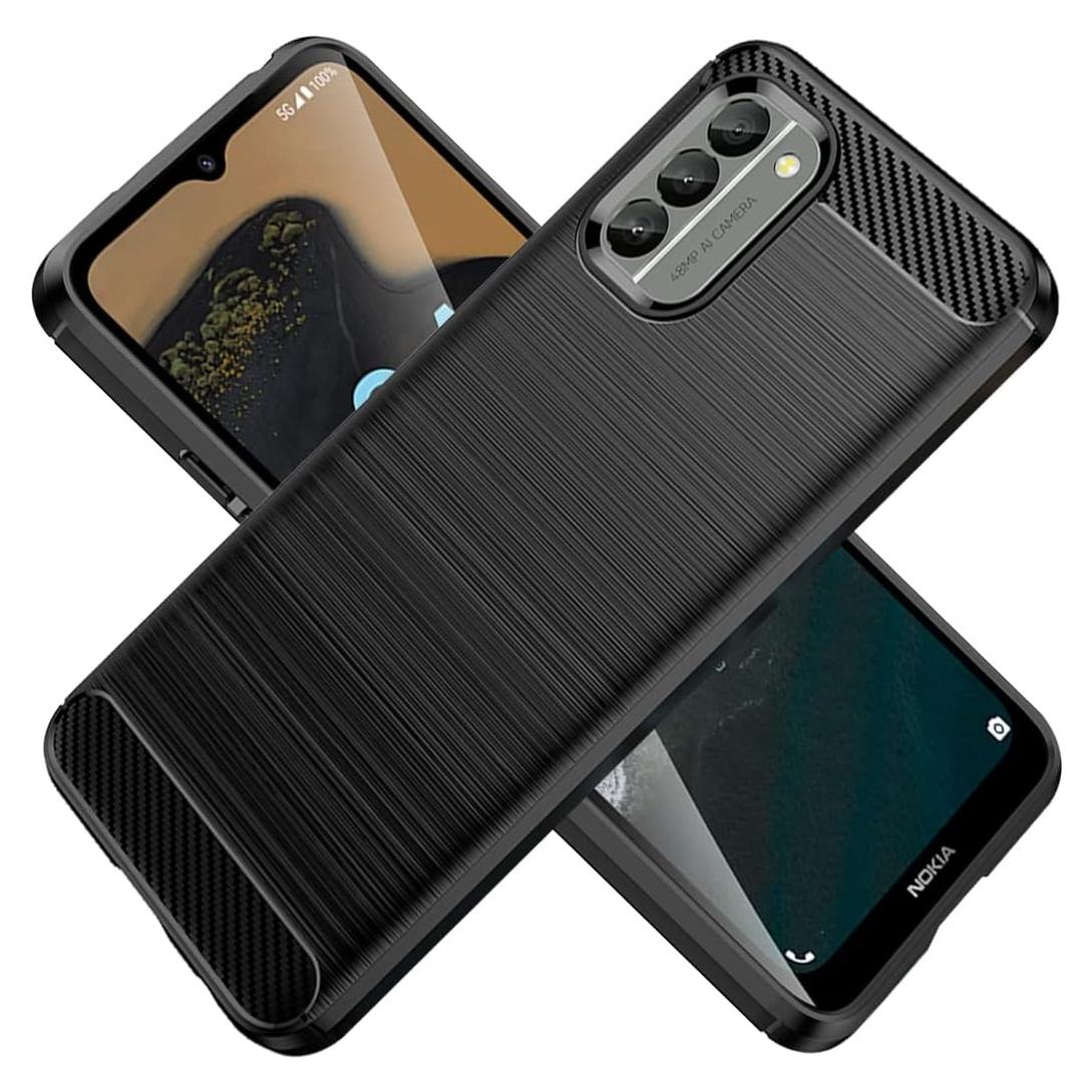 Funda TPU para Nokia G400 N1530DL - Fibra de Carbono Negra