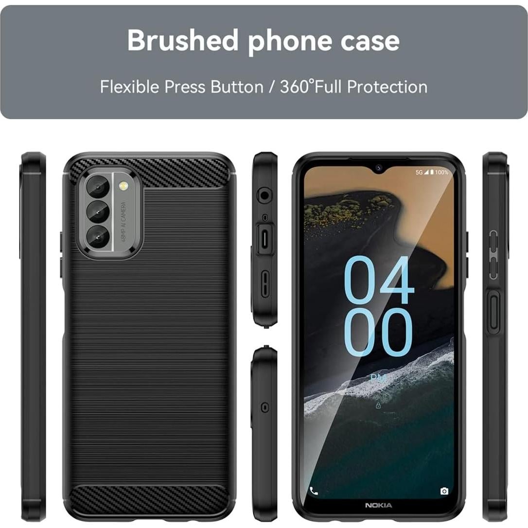 Funda TPU para Nokia G400 N1530DL - Fibra de Carbono Negra