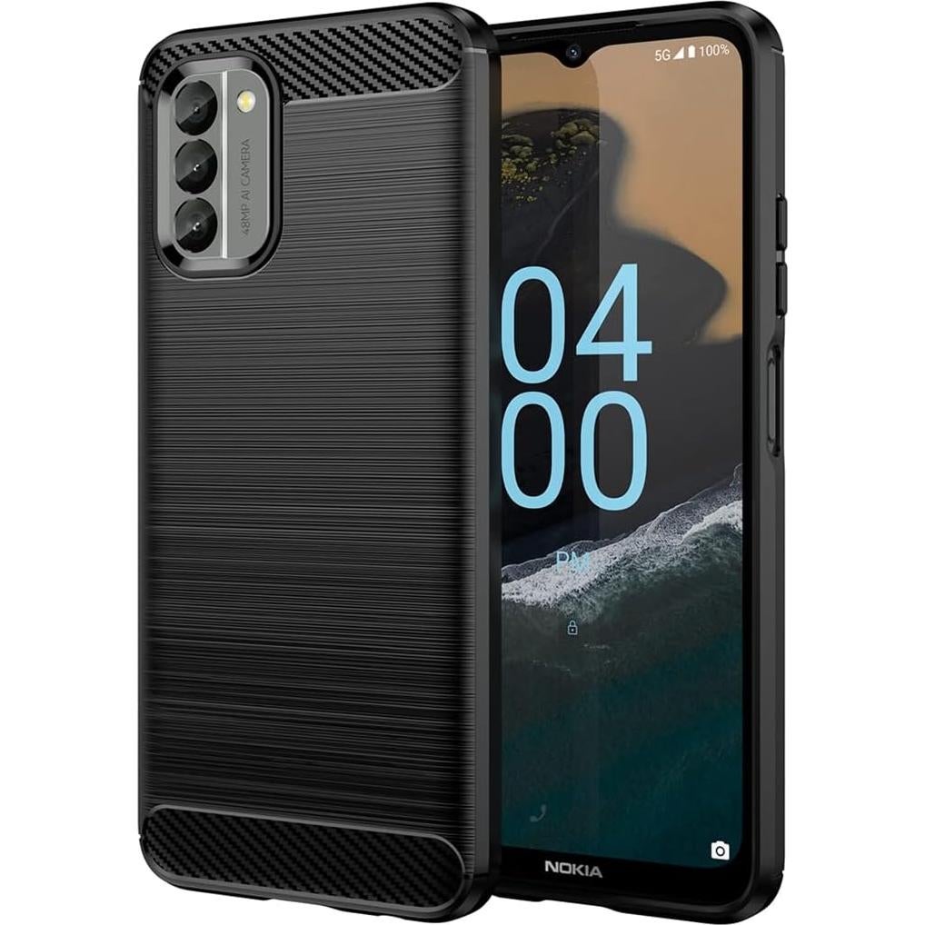 Funda TPU para Nokia G400 N1530DL - Fibra de Carbono Negra