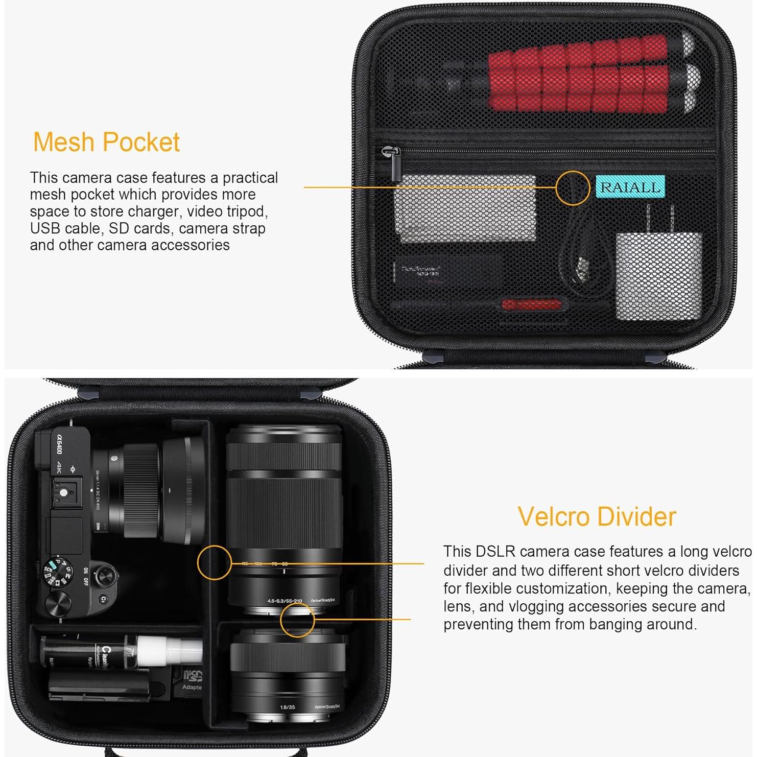 Funda Dura RAIALL para Cámara Sony Alpha a6000/a6100/a6400