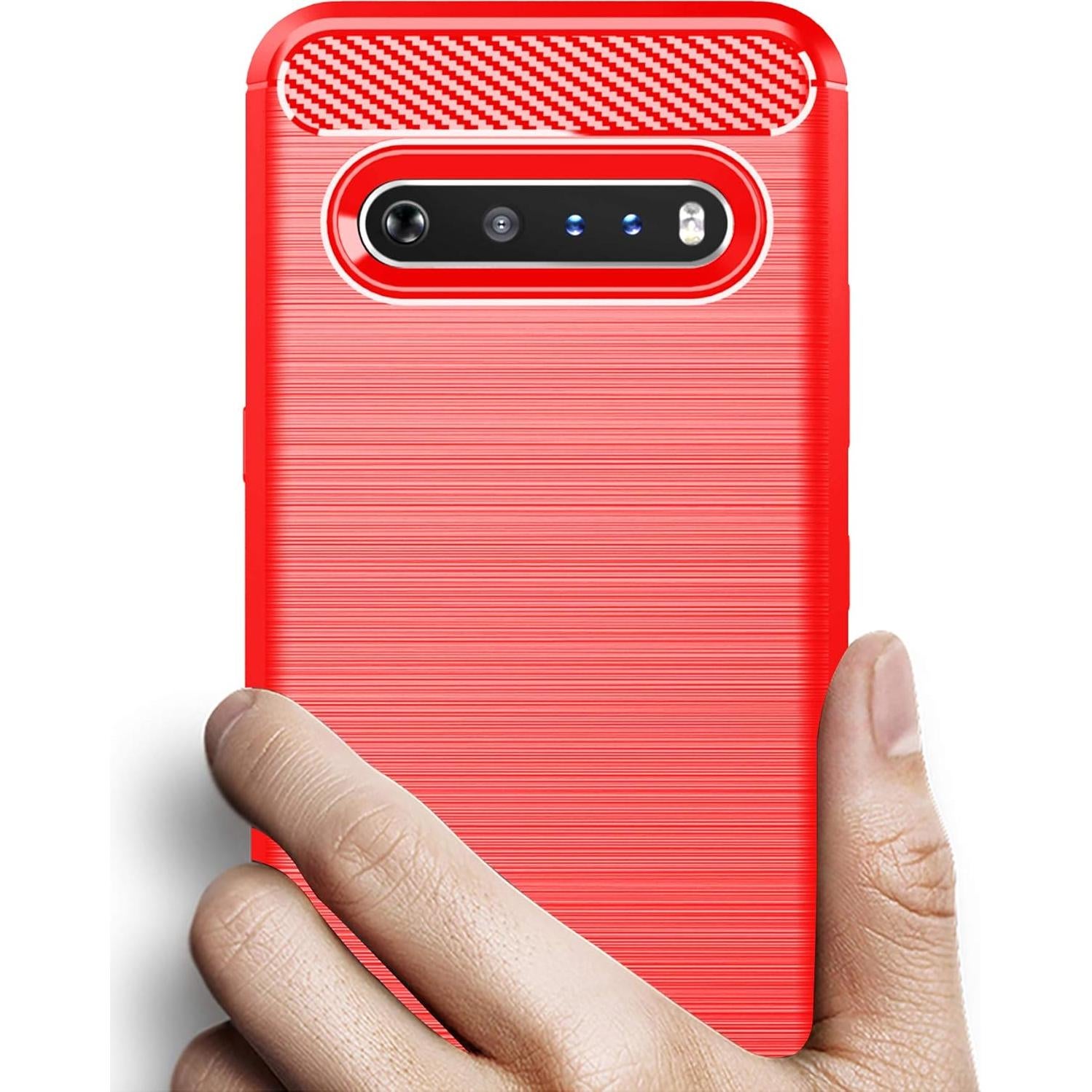 Funda Osophter para LG V60 ThinQ - TPU Flexible Rojo