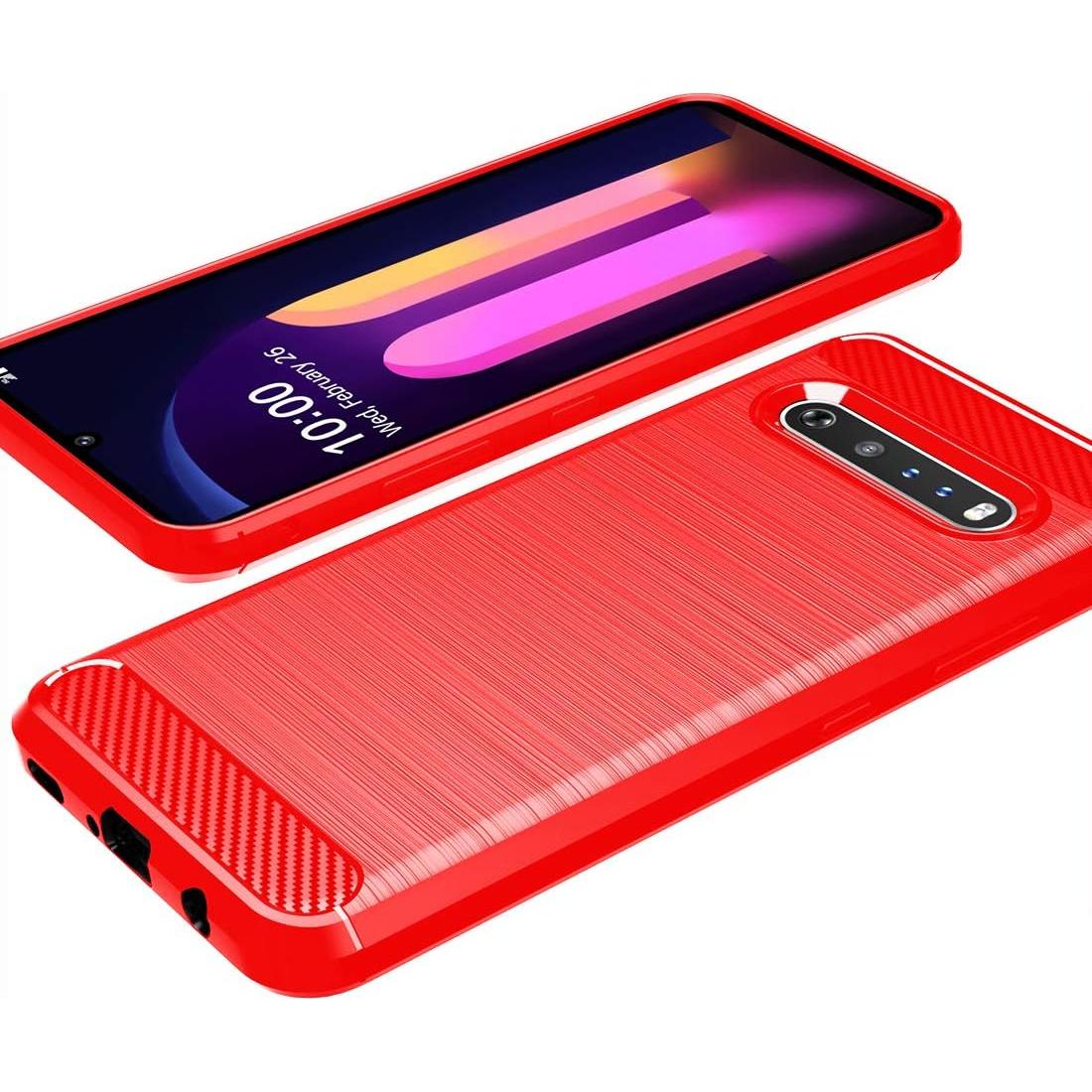 Funda Osophter para LG V60 ThinQ - TPU Flexible Rojo