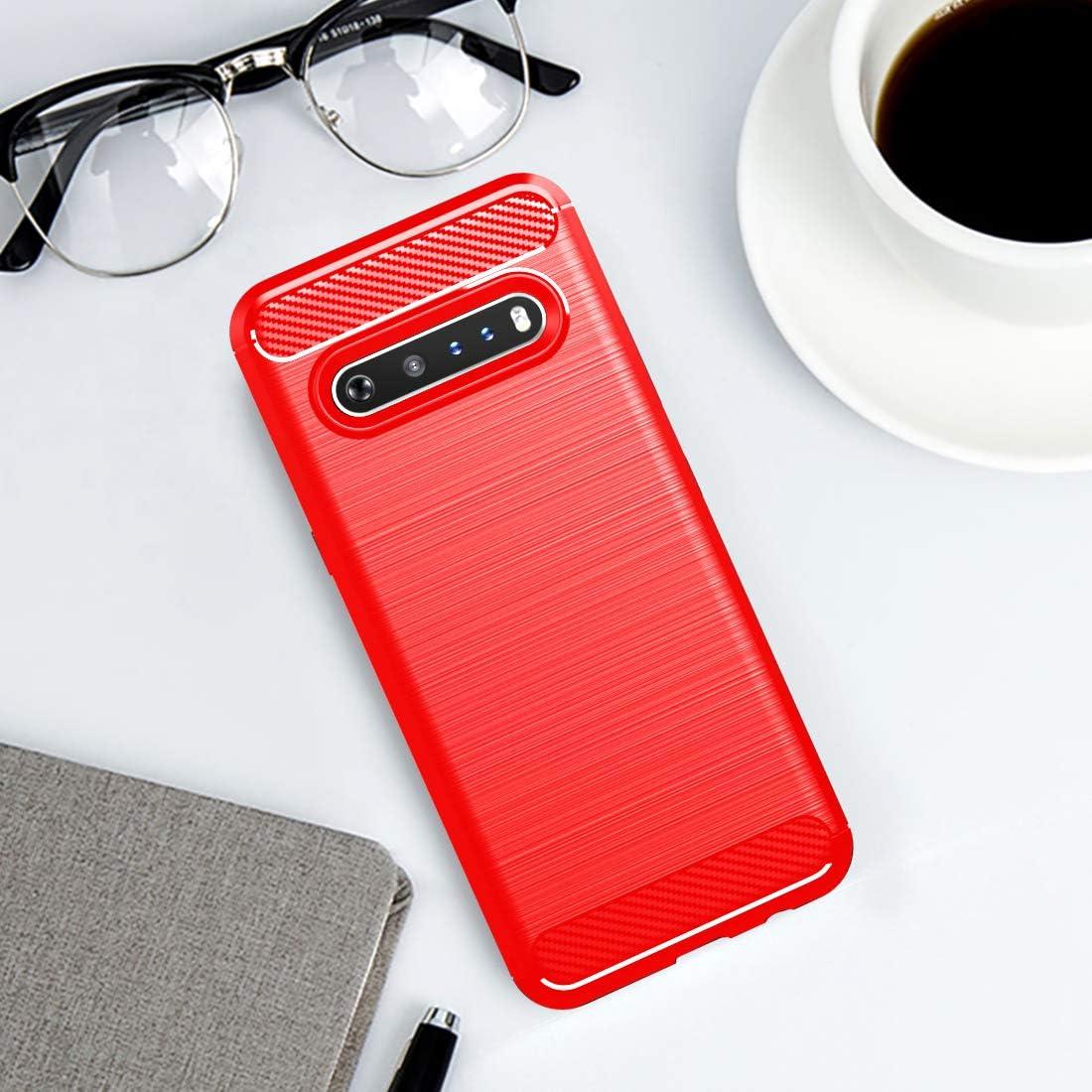 Funda Osophter para LG V60 ThinQ - TPU Flexible Rojo