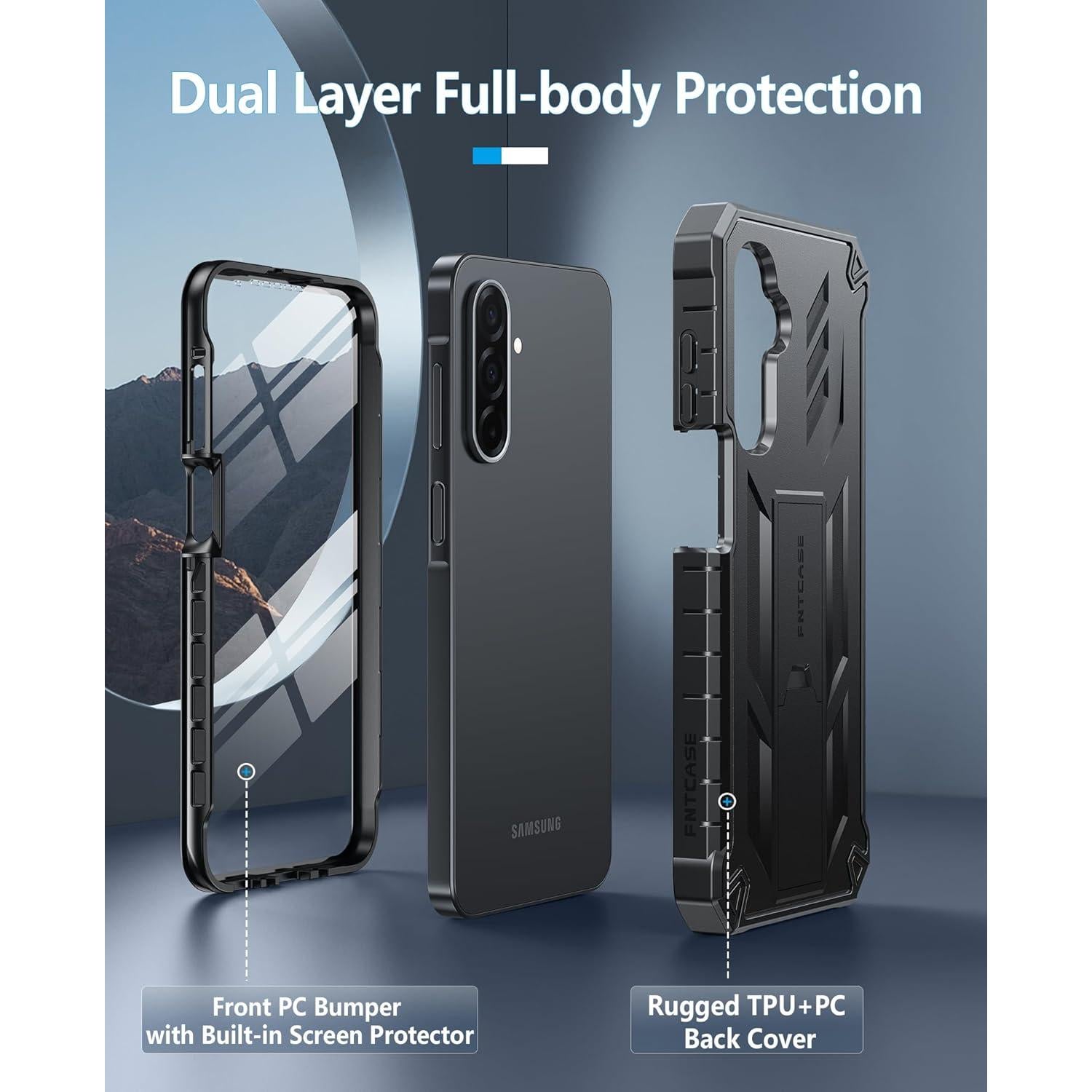 Funda FNTCASE para Samsung Galaxy A26-5G/A16-5G - Negro
