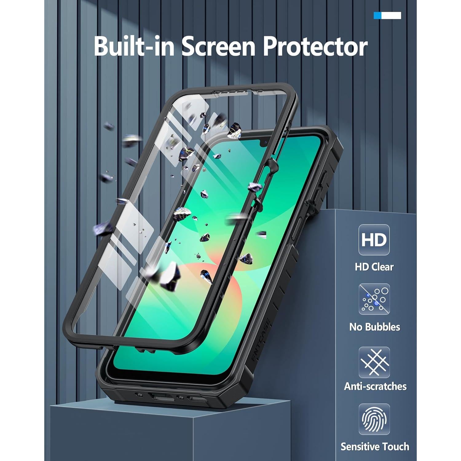 Funda FNTCASE para Samsung Galaxy A26-5G/A16-5G - Negro