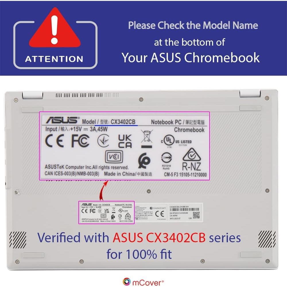 Funda mCover Aqua para ASUS Chromebook Plus CX34 14" 2023-2024