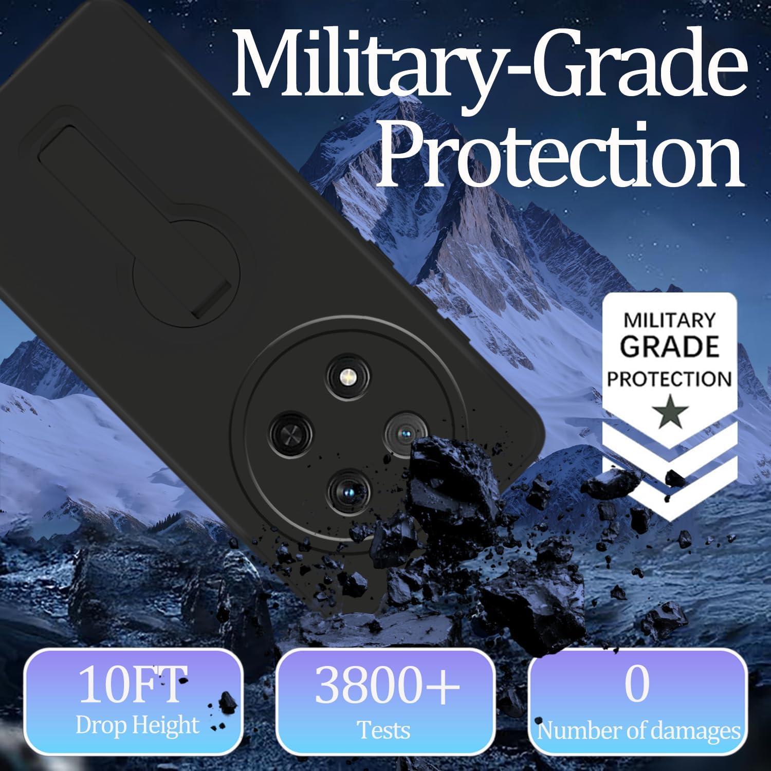 Funda Protectora Honor Magic 7 Lite Silicona Negra con Soporte