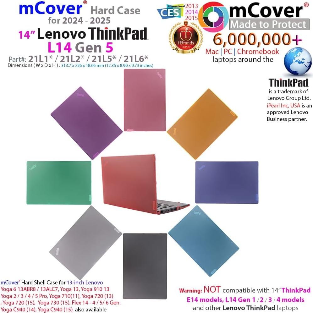 mCover Funda Rosa para Lenovo ThinkPad L14 Gen 5 14" 2024-2025