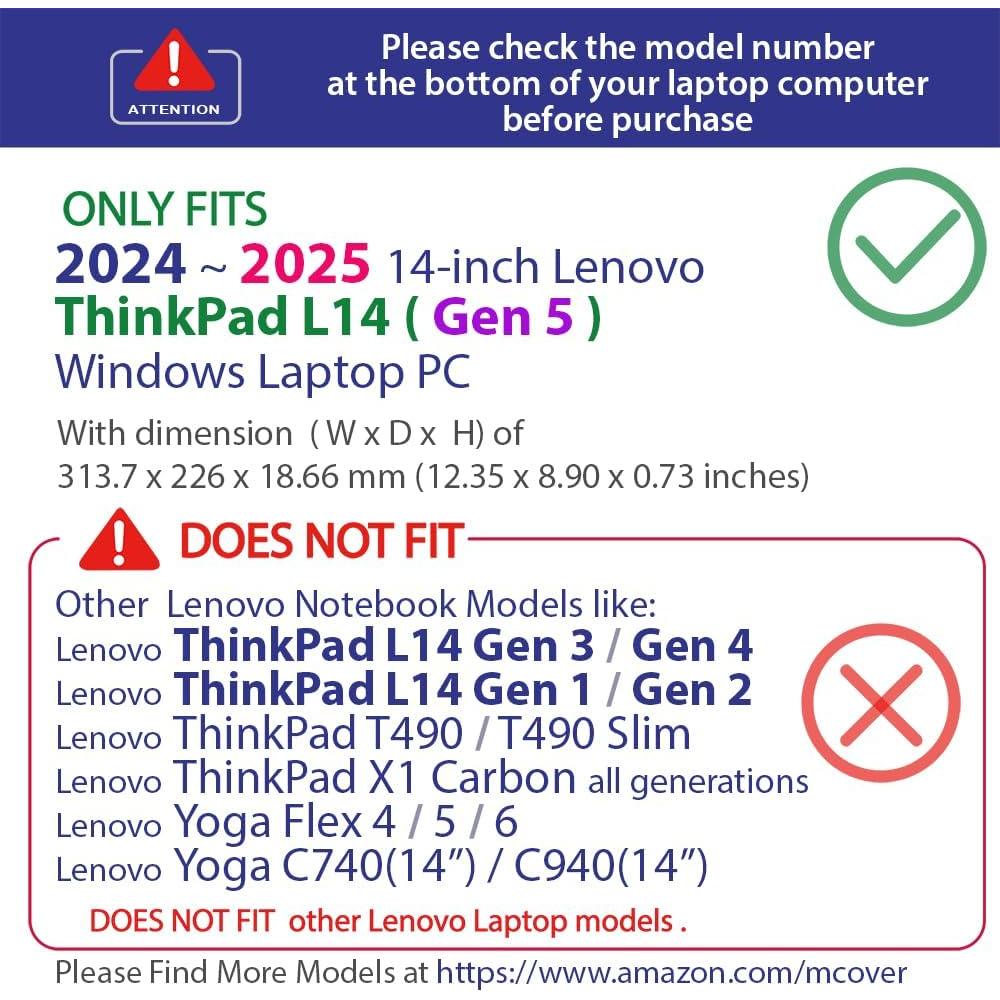 mCover Funda Rosa para Lenovo ThinkPad L14 Gen 5 14" 2024-2025