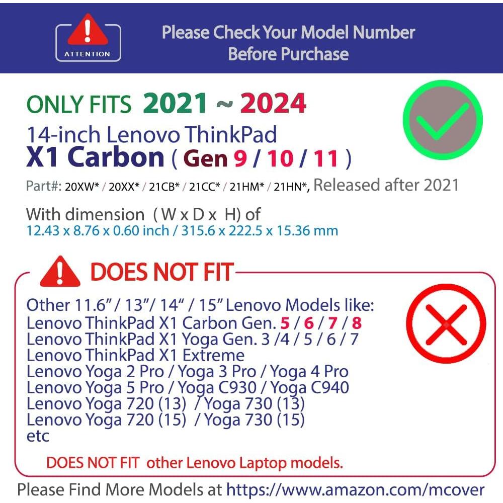 Funda mCover Aqua para Lenovo ThinkPad X1 Carbon 14" 2021-2024