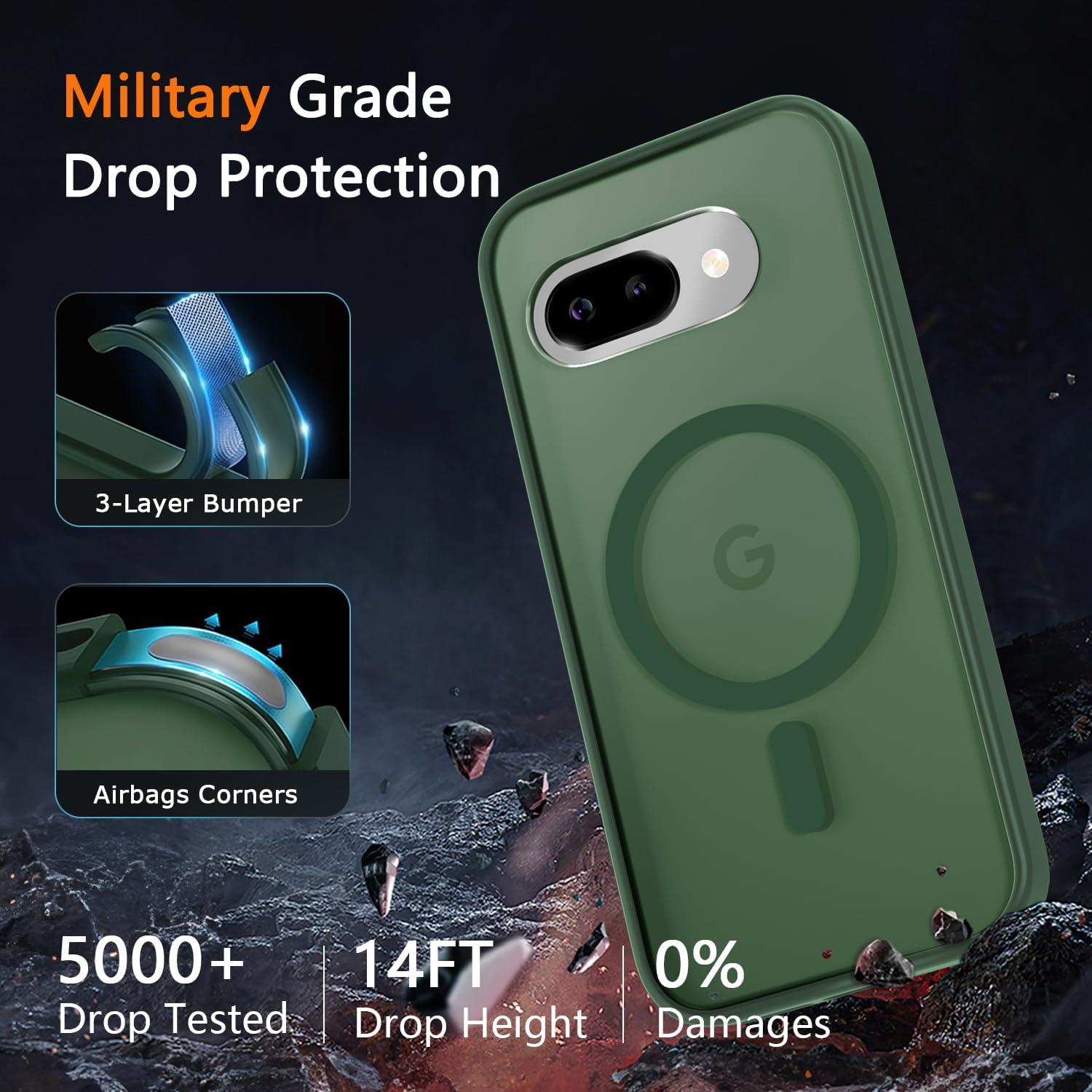 Funda LATVIN para Google Pixel 9a con Protector de Pantalla