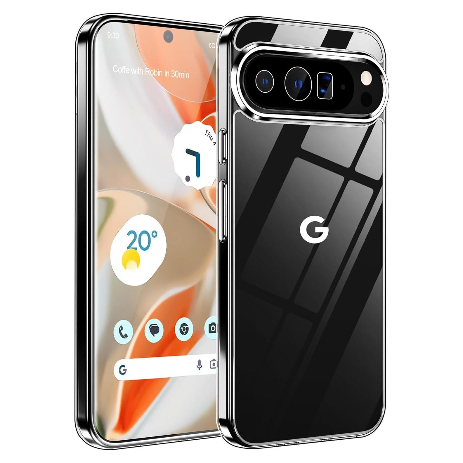 Designed for Google Pixel 9 Pro XL Case Clear,Transparent Shockproof Protective Phone Cases Slim Cover for Google Pixel 9 Pro XL Case,6.8 inch-Clear