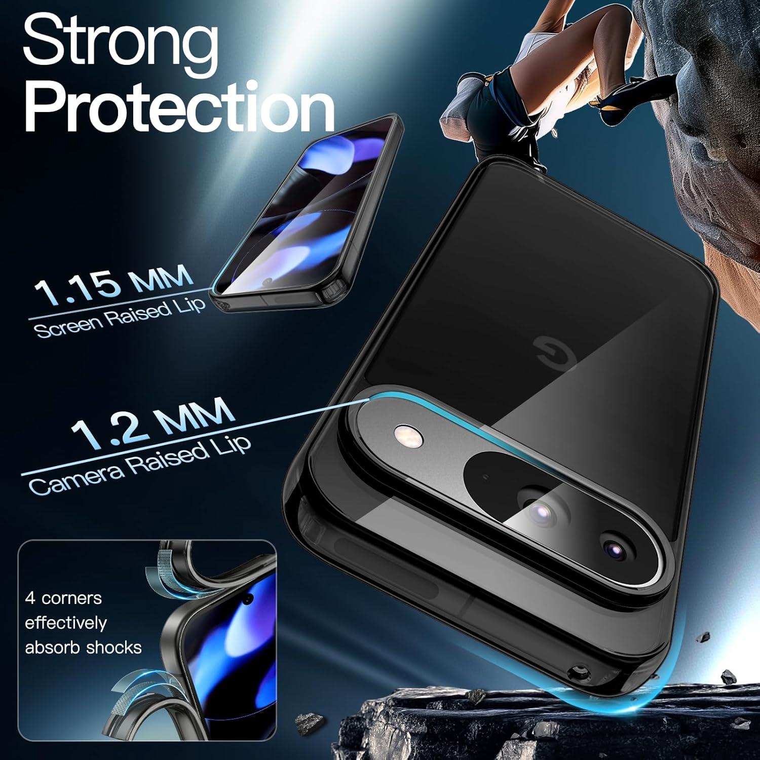 Funda JETech para Google Pixel 9/9 Pro 2024, Antigolpes y Transparente