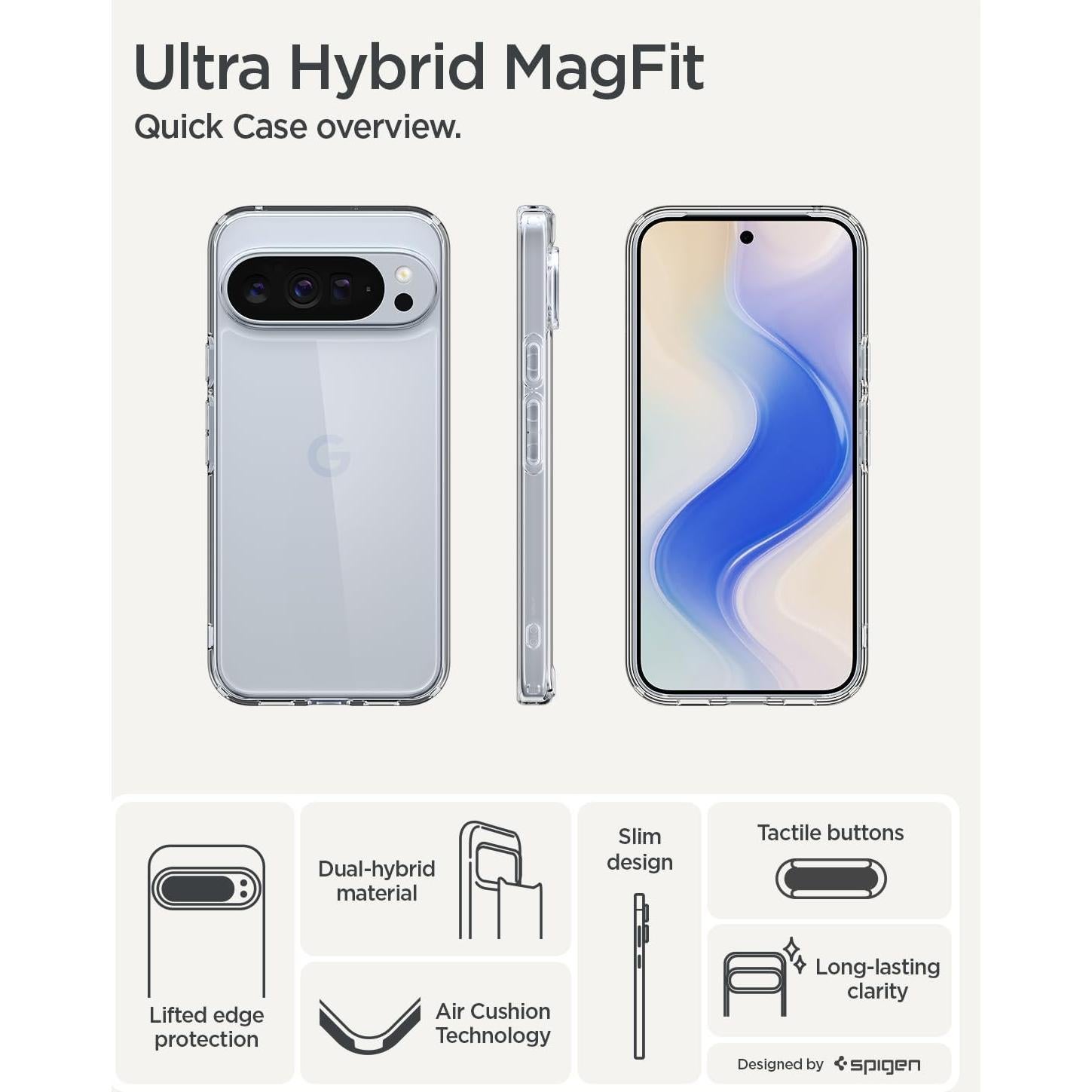 Funda Ultra Híbrida Spigen para Google Pixel 10 Pro XL - Transparente