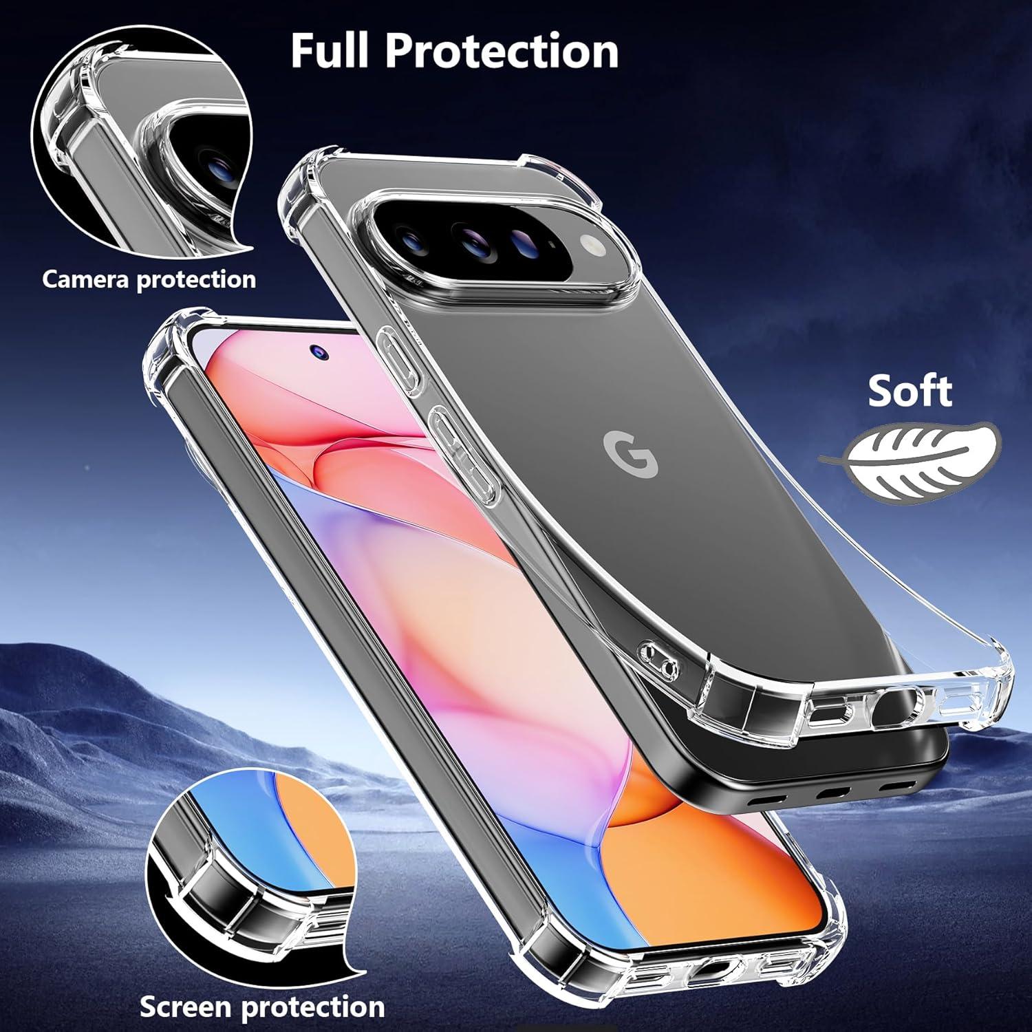 Funda Google Pixel 10/10 Pro TPU Transparente + Protector Vidrio