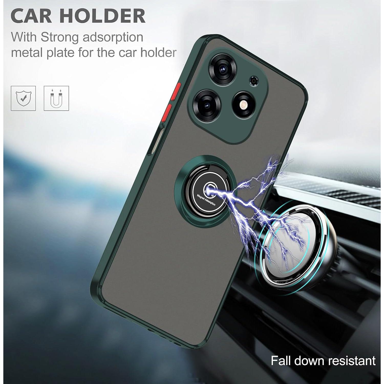 Funda de Silicona TPU Wousunly para Tecno Spark 10 Pro Verde Oscuro