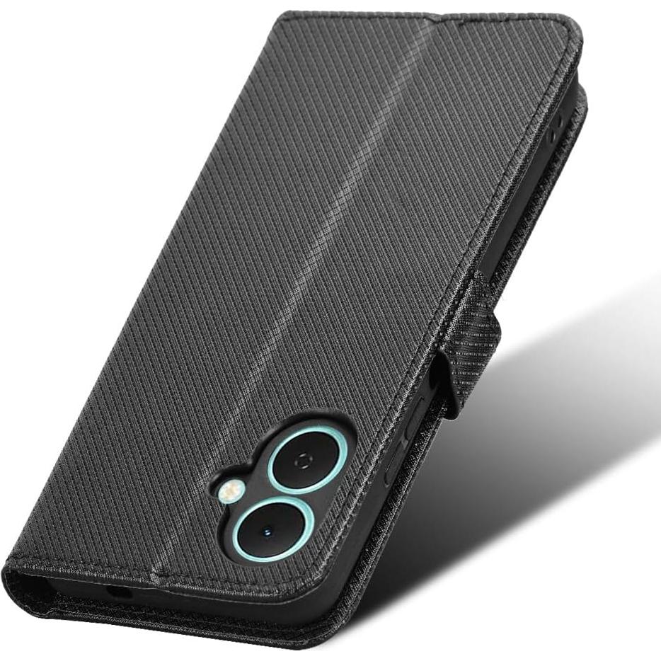 Funda de cuero PU Tecno Spark Go 2 Elubugod negra con soporte