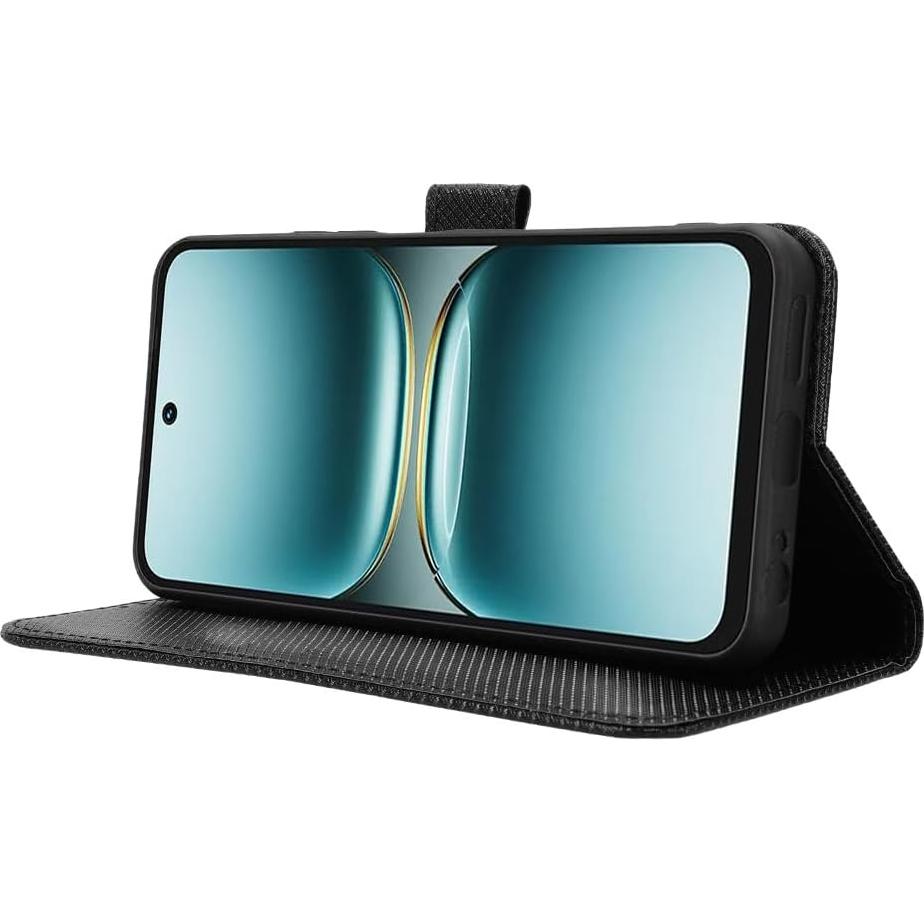 Funda de cuero PU Tecno Spark Go 2 Elubugod negra con soporte