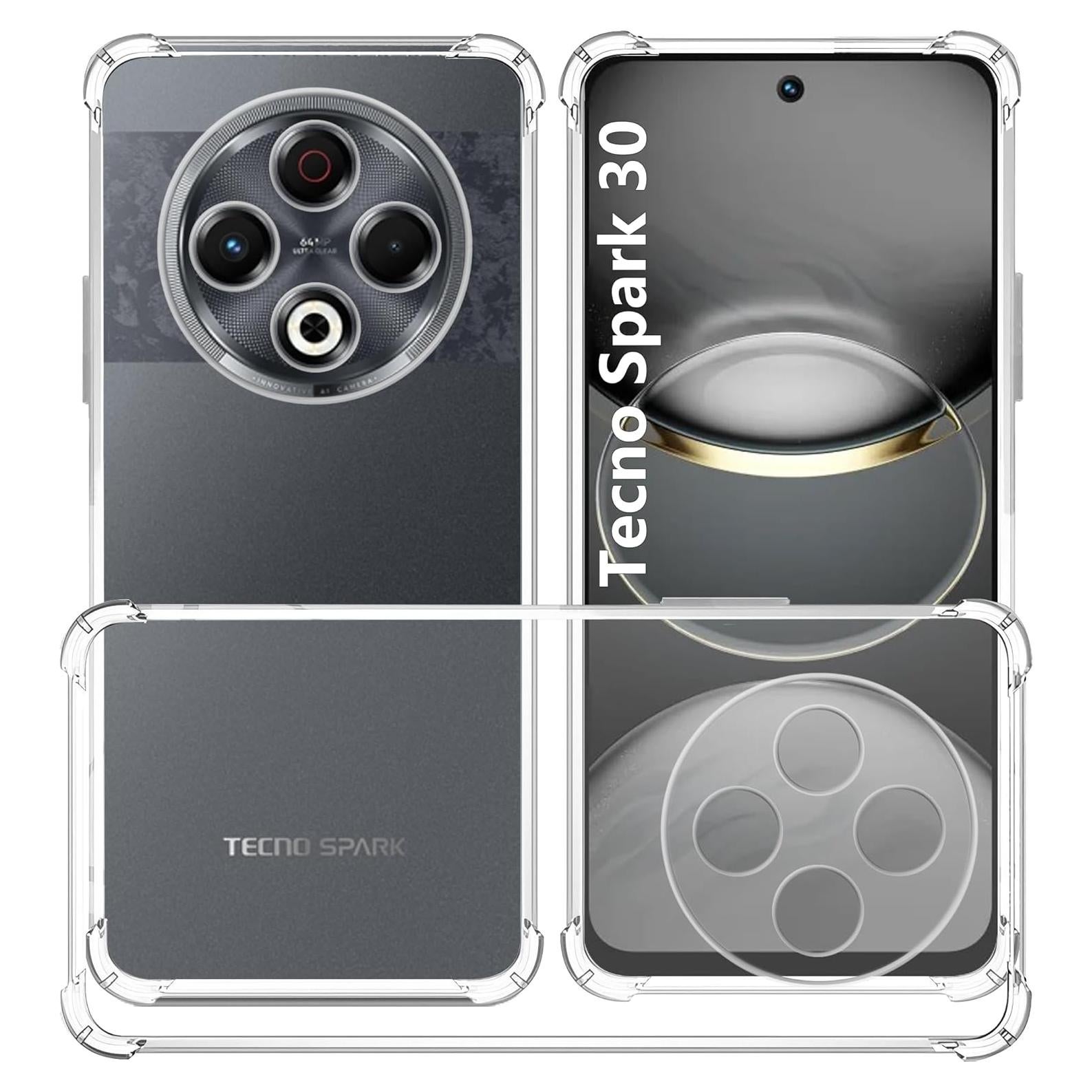 Funda TPU Transparente USTIYA para Tecno Spark 30 - Protección Militar