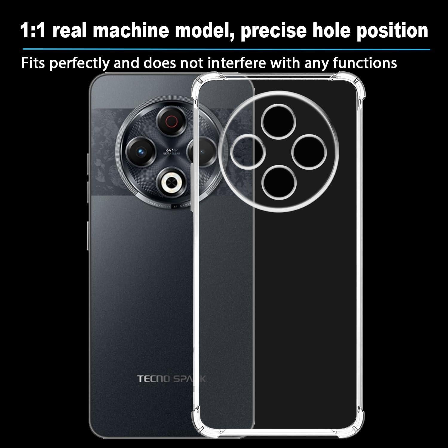 Funda TPU Transparente USTIYA para Tecno Spark 30 - Protección Militar