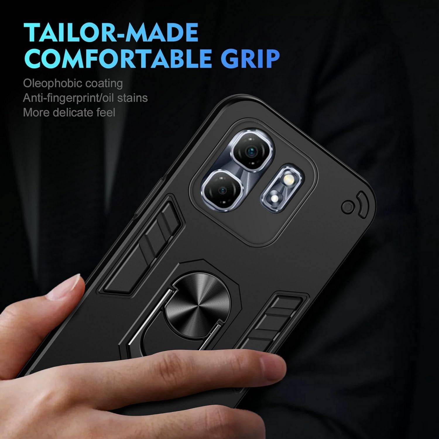 Funda Infinix Hot 50i 4G / Smart 9 HD con Soporte Negro