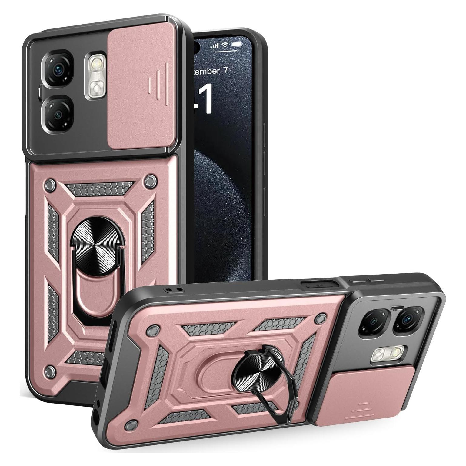 Funda Protectora Kukoufey Rosa para Infinix Smart 9 con Tapa Deslizante