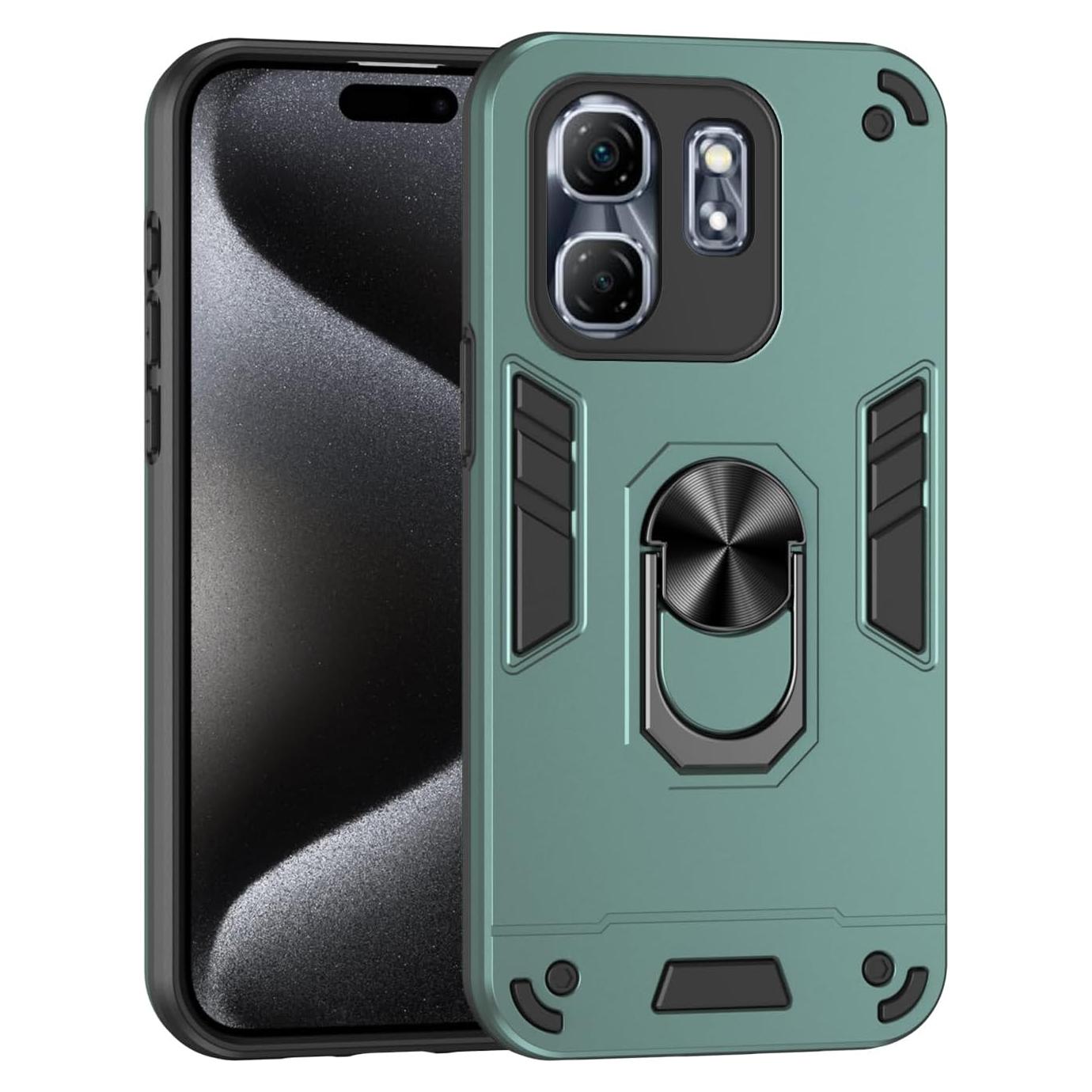 Funda Magnética Verde para Infinix Hot 50i y Smart 9 con Soporte