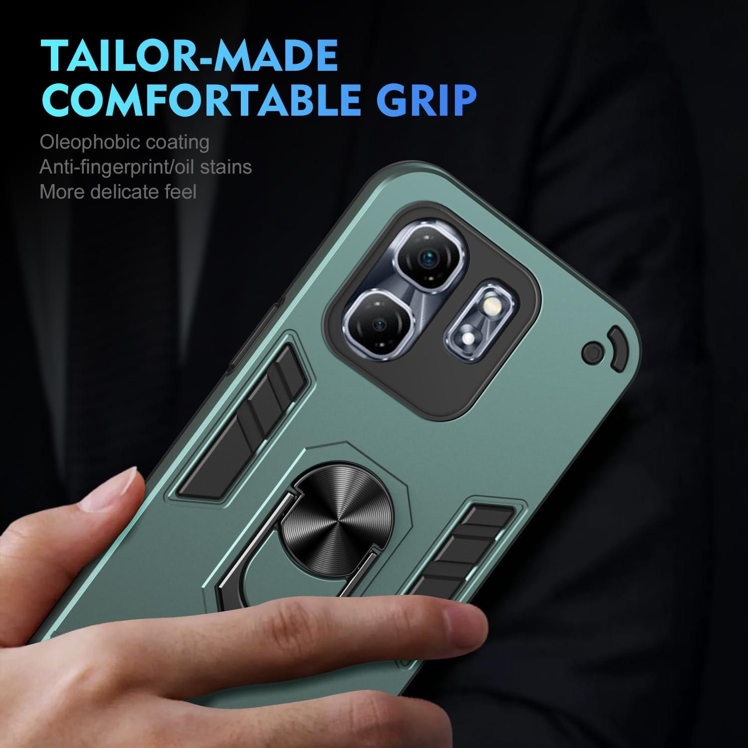 Funda Magnética Verde para Infinix Hot 50i y Smart 9 con Soporte