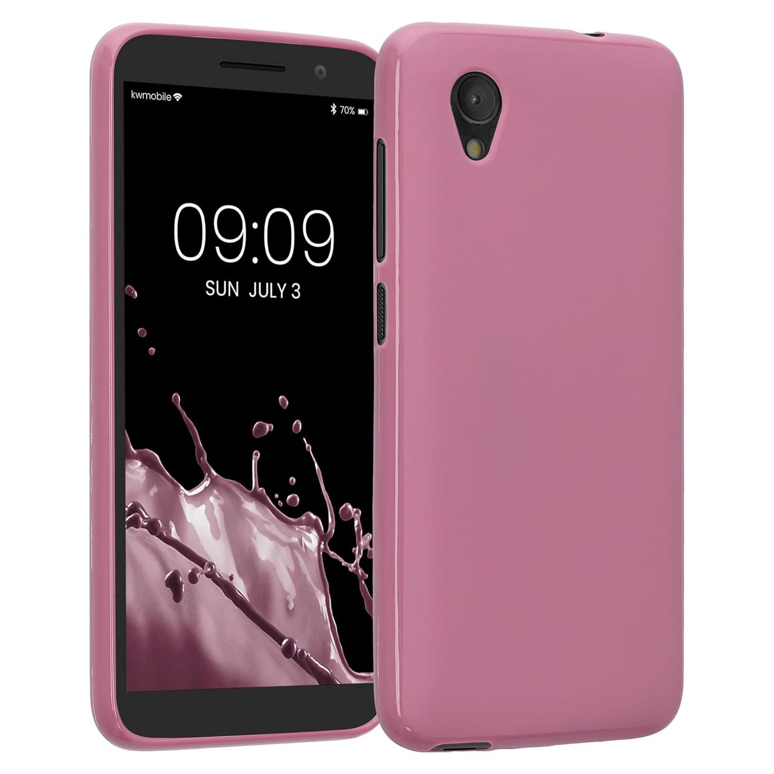 Funda TPU Silicona Rosa Oscuro kwmobile para Alcatel 1 12.7cm