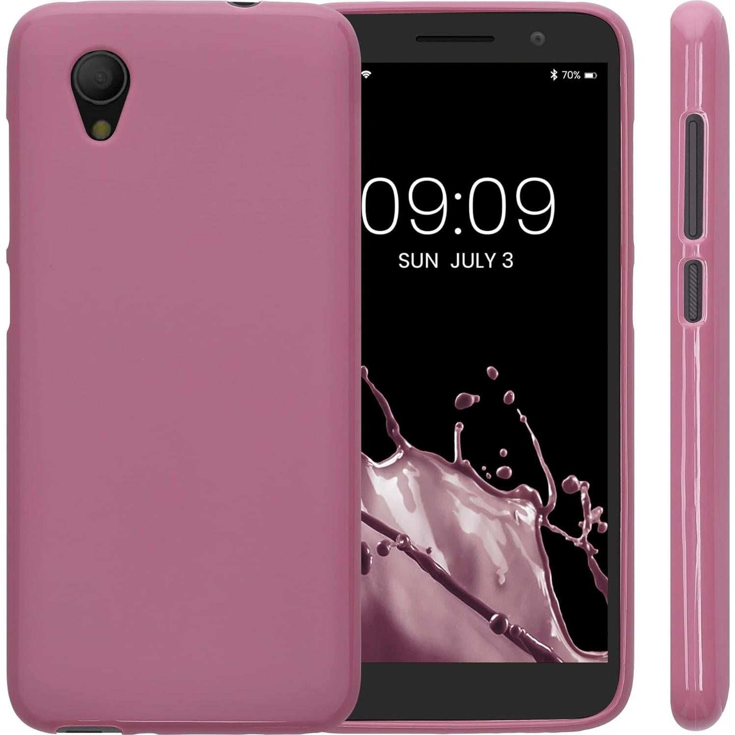 Funda TPU Silicona Rosa Oscuro kwmobile para Alcatel 1 12.7cm