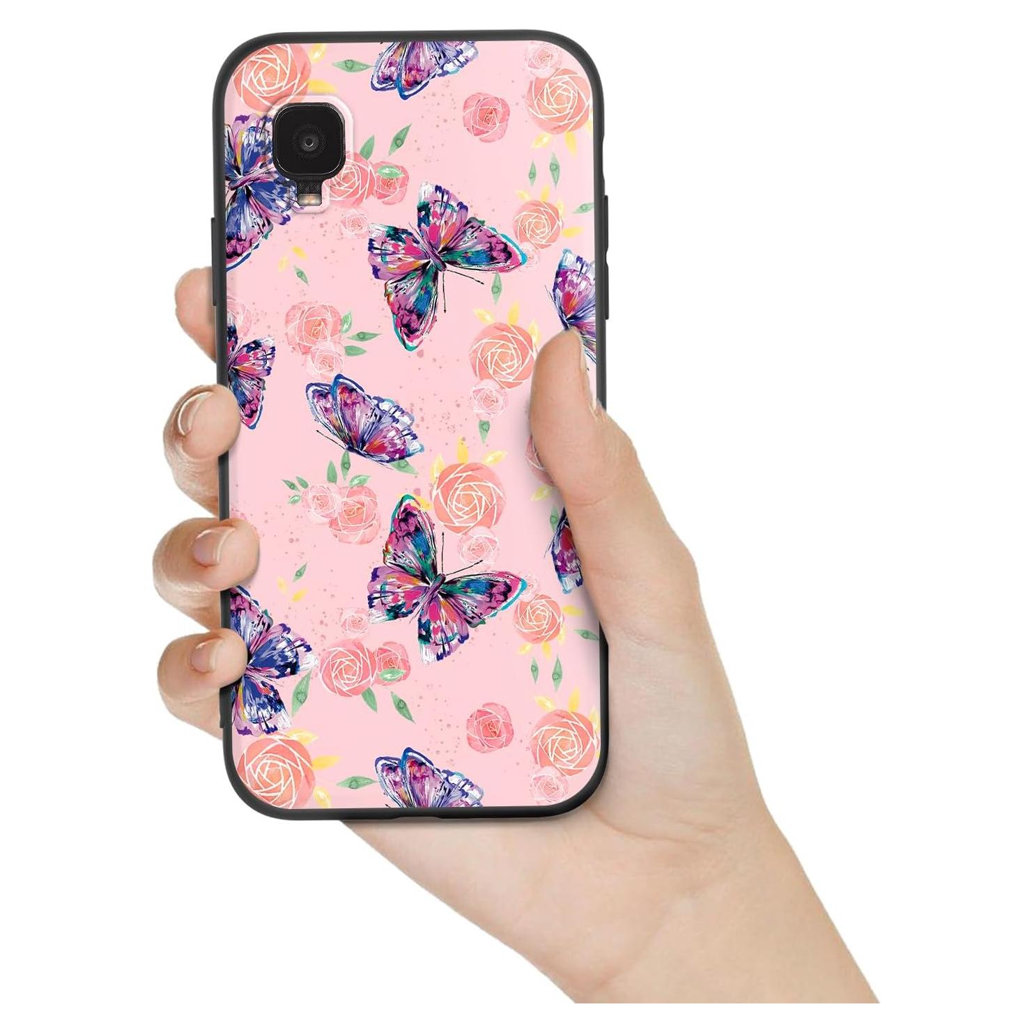 Funda Protectora Slim Nuouxoco para Alcatel TCL A3 - Mariposa Rosa