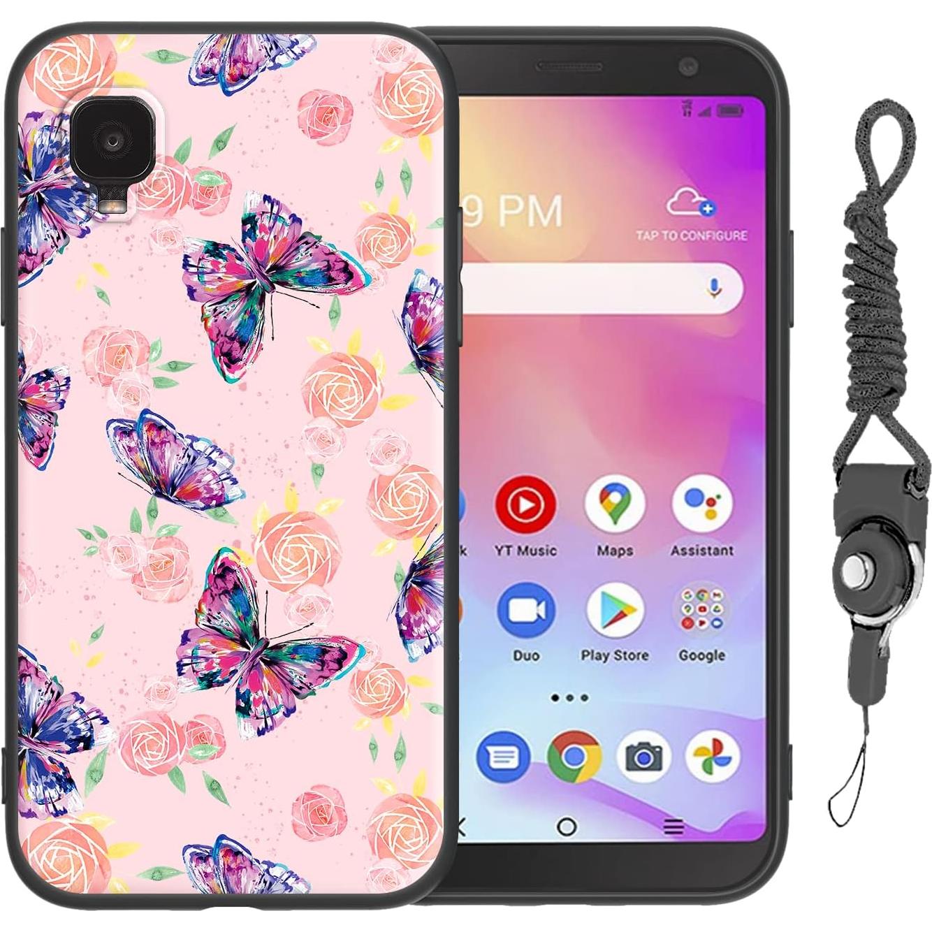Funda Protectora Slim Nuouxoco para Alcatel TCL A3 - Mariposa Rosa