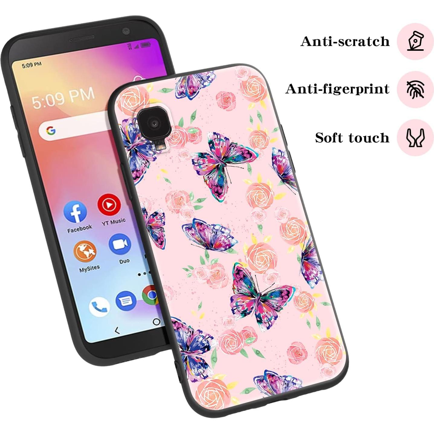 Funda Protectora Slim Nuouxoco para Alcatel TCL A3 - Mariposa Rosa