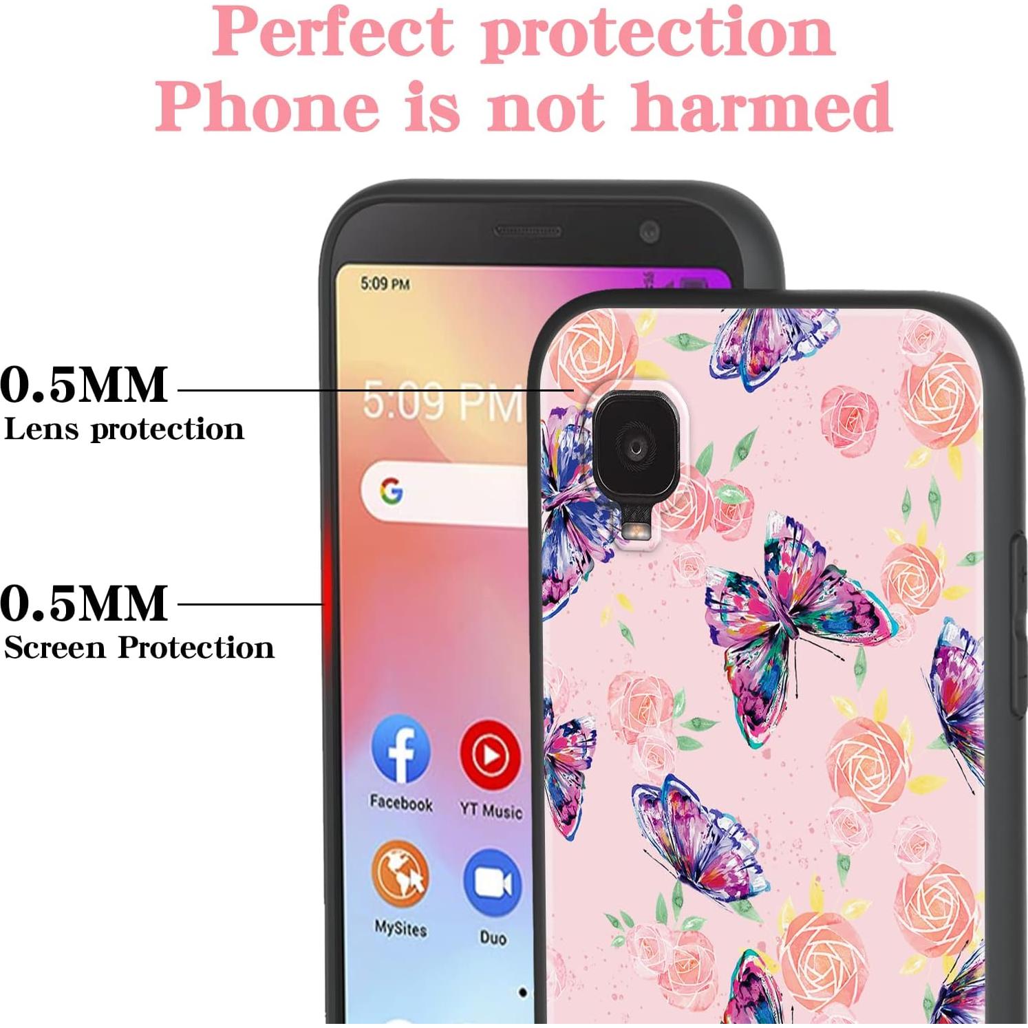Funda Protectora Slim Nuouxoco para Alcatel TCL A3 - Mariposa Rosa