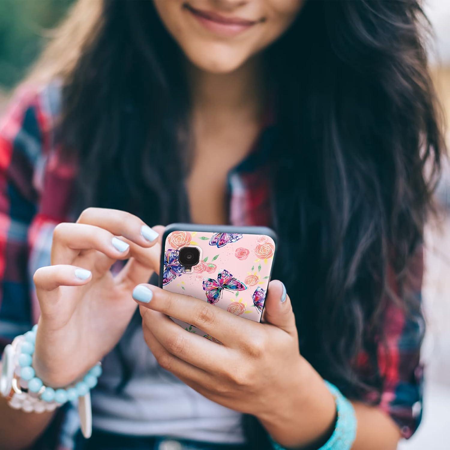 Funda Protectora Slim Nuouxoco para Alcatel TCL A3 - Mariposa Rosa