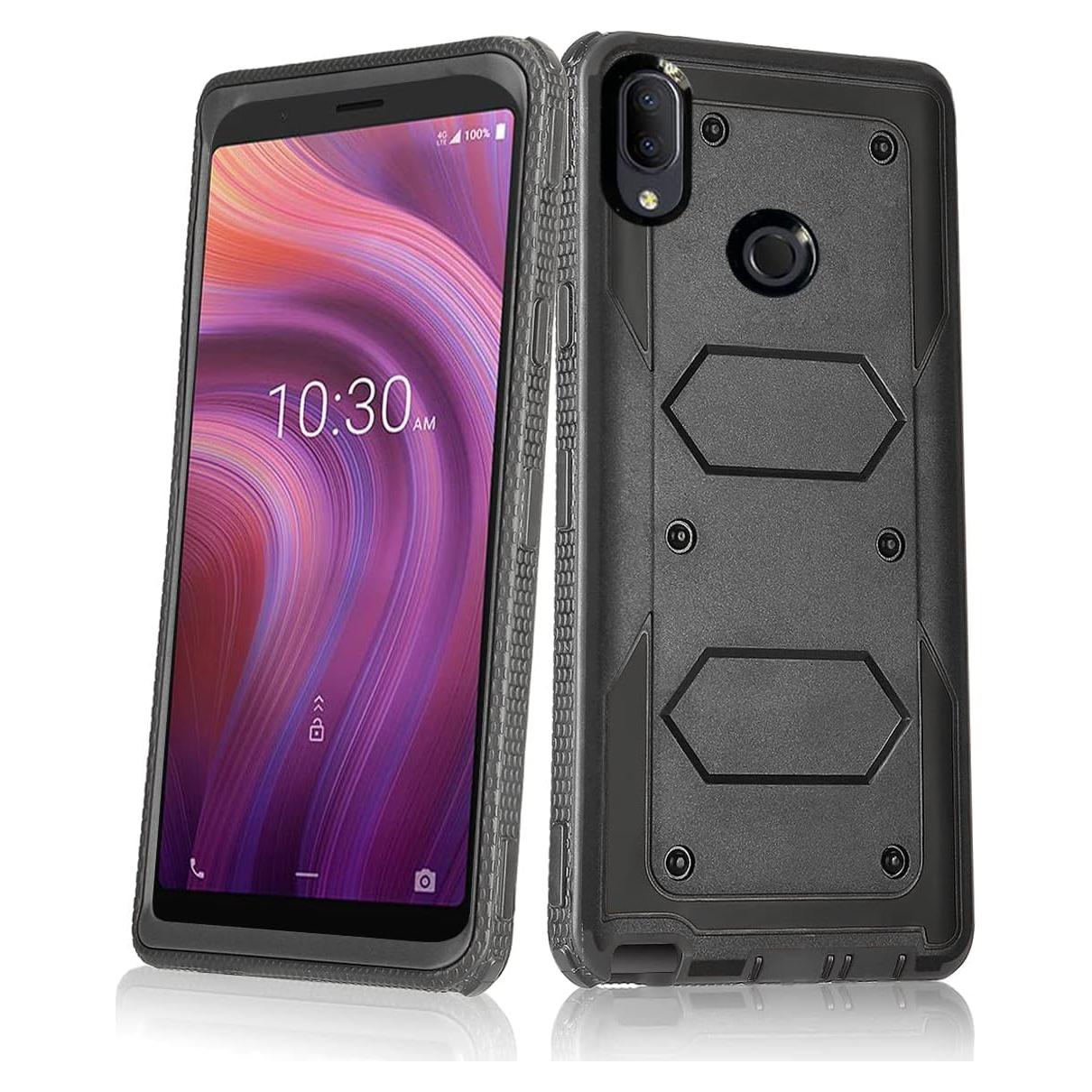 Funda Bumper Asuwish para Alcatel 3V 2019 Resistente Negro