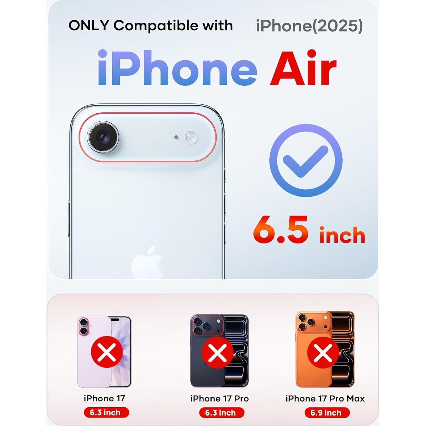 Funda Vihibii para iPhone Air 2025, Gris, Soporte Ajustable y MagSafe